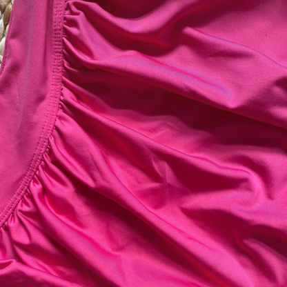 Rosa Damen Badeanzug mit mittigem Band