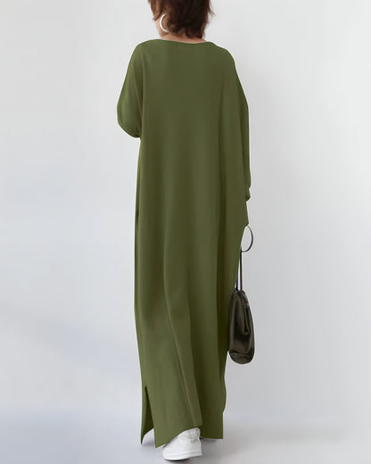 Anella Pullover-Kleid | Bequemer langer Pullover mit V-Ausschnitt